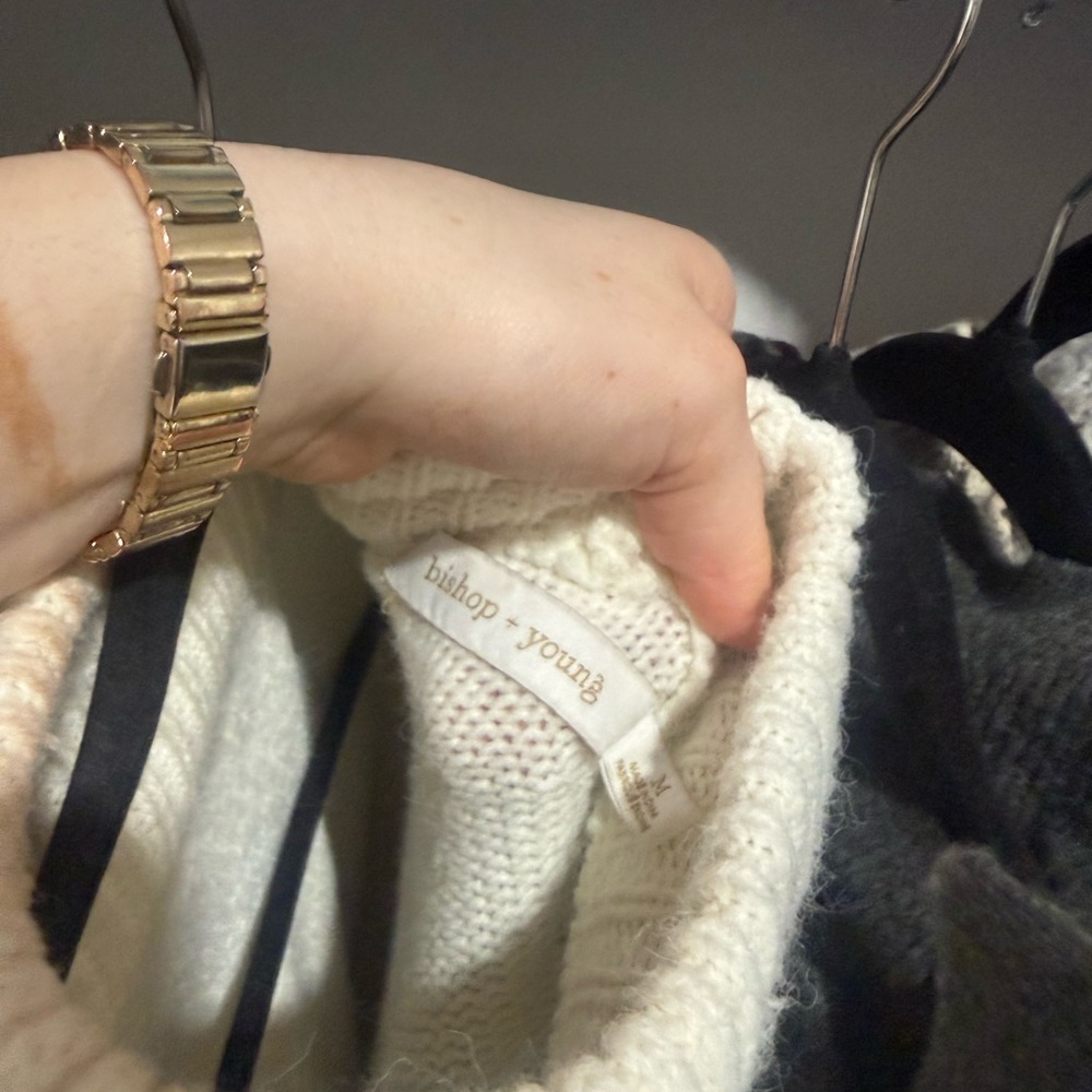 bishop + young Ivory Knit Sweater M - Picture 3 of 5